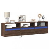 Cumpara ieftin Dulap TV de perete cu lumini LED, stejar maro, 180x31x45 cm