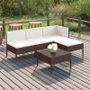 VidaXL Set mobilier de grădină cu perne, 5 piese, maro, poliratan 3094363