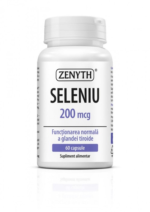 Seleniu, 60 capsule, 200 mcg, sustinerea functiei tiroidiene normale, ZENYTH