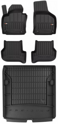 Set Covorase Auto Cauciuc Negro Skoda Octavia 2 2004-2013 Pro Line Tip Tavita 3D 3D407145 + Tavita Portbagaj Negro Skoda Octavia 2 2004-2013 Combi TM4 foto