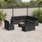 Gossi set canapele de gradina, 12 piese, cu perne, negru, poliratan