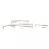 Set mobilier relaxare de gradina 5 piese alb lemn masiv de pin