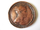 Rară! Medalie unifata Franța:Imparateasa Josephine(sotia lui Napoleon),gravor Andrieu TBE 1804,diametrul=65 mm