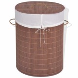 Cos de rufe din bambus, oval, maro