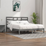 Gossi cadru de pat, gri, 200x200 cm, lemn masiv