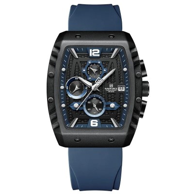 Ceas barbatesc Naviforce Sport Casual Quartz Analog Silicon Cronograf Data foto