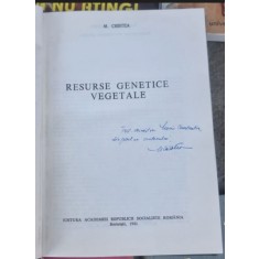 M. Cristea - Resurse Genetice Vegetale (cu dedicatie)