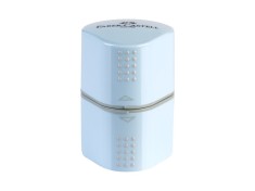 Ascutitoare plastic tripla cu container grip 2001 bleu sky Faber-Castell