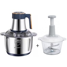 Tocator electric profesional Beyers, bol 3L, inox, putere 1000W, 4 lame, model 2025 + Cadou tocator manual bol 3 L din sticla