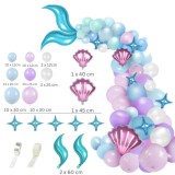 Set Decoratiuni Petrecere Aniversara, TrendiShop&reg;, model decor marin, balon cu scoici, balon cu stea cu patru colturi, balon cu coada de peste, din la