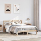 vidaXL Cadru de pat cu tăblie, 150x200 cm lemn masiv pin 3306790