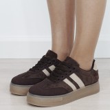 Sneakers maro cafeniu cu talpa groasa 9059 M2