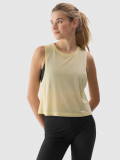 Top oversize de yoga cu adaos de modal pentru femei - galben, 4F Sportswear