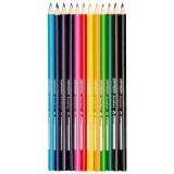 Creioane colorate Keyroad KR972228, triunghiulare, 12 culori, cutie metalica