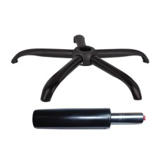 Set baza pentru scaun directorial plastic, 64 cm si cilindru piston, gaz, pentru scaune birou, negru, 35 cm