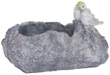 Decorațiuni MagicHome, Piatră cu pasăre și oală, ceramică, 35,5x26,5x20,5 cm