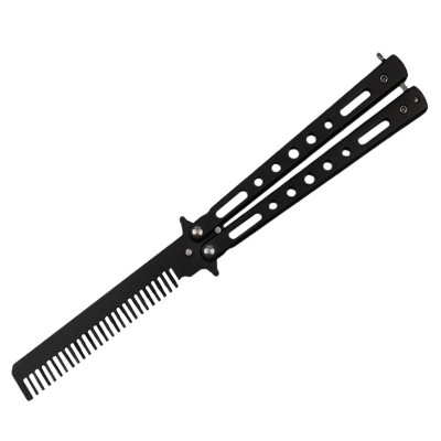 Briceag fluture IdeallStore, tip pieptan, Comb Style, 22 cm, negru foto