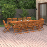 VidaXL Set de masă pentru grădină, 13 piese, lemn masiv de acacia