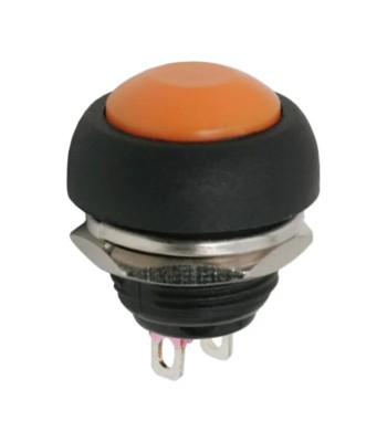 Buton 1 circuit 1A 250V OFF-(ON) portocaliu fara retinere foto