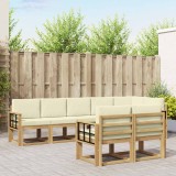 vidaXL Set de canapele de exterior 8 pcs Alb și crem Poliester 3387814