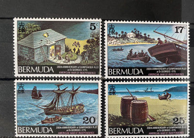 PC373 - Bermuda 1975 Aniversare/ Corabii, serie MNH, 4v foto