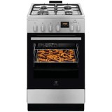 Aragaz Electrolux LKK564221X, Mixt, 4 arzatoare, Cuptor electric, Autocuratare catalitica, SteamBake, AirFry, Timer, Grill electric, Clasa A, 50 cm, I