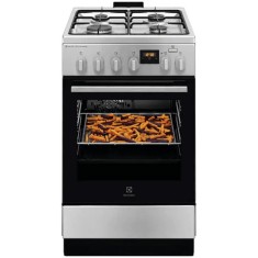 Aragaz Electrolux LKK564221X, Mixt, 4 arzatoare, Cuptor electric, Autocuratare catalitica, SteamBake, AirFry, Timer, Grill electric, Clasa A, 50 cm, I