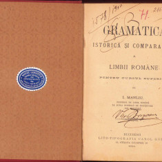 HST 238SP Gramatica istorică și comparativă a limbii române 1894 Manliu