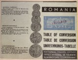 Cumpara ieftin TABEL DE CONVERSIUNE LEU ROMANESC-VALUTE STRAINE (anii&#039;70), STARE IMPECABILA