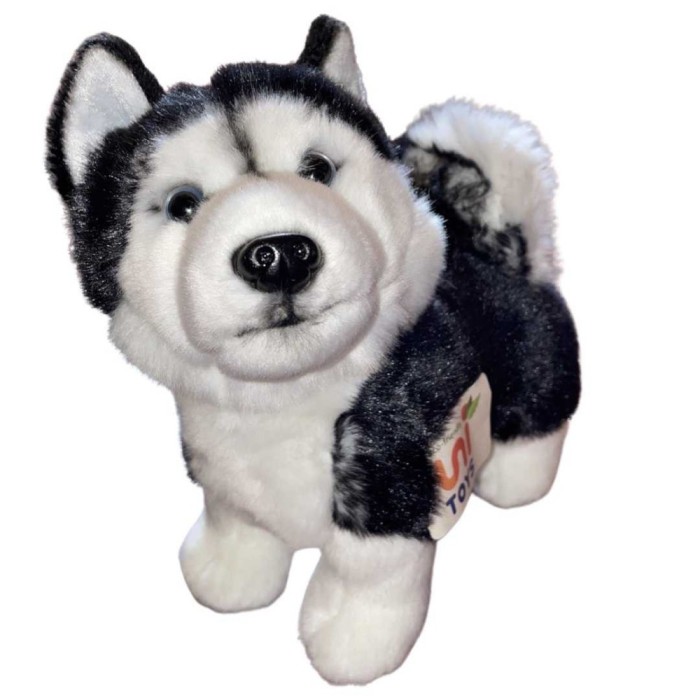 Jucarie caine de plus Husky in piciare 23cm nat geo