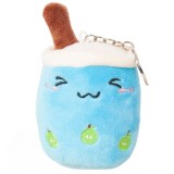 Plus Bubble Tea albastru 10 cm, breloc de plus kawaii pentru copii