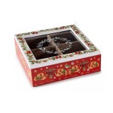 Cutie pliculete ceai Craciun lemn multicolor II cm 18 x 18 x 6 H