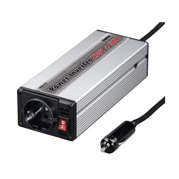 Invertor auto Hama, 150 W, maxim 50 C, Argintiu/Negru