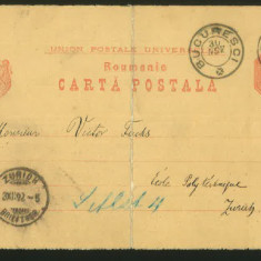 Carte postală circulată 1892