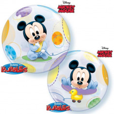 Balon Bubble 22&amp;quot;/56cm Mickey Mouse Baby, Qualatex 16432 foto