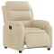 Fotoliu rabatabil electric, crem, material textil - 3