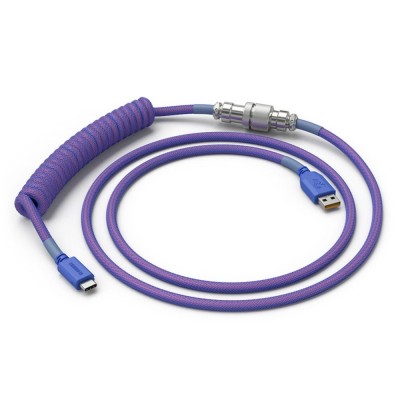 Glorious cablu tastatura Coiled Nebula, USB-C - USB-A, 1.37m, Mov &amp;quot;GLO-CBL-COIL-NEBULA&amp;quot; foto