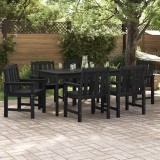 vidaXL Set 6 scaune de grădină , Negru, 65,5x55,5x88 cm din HDPE