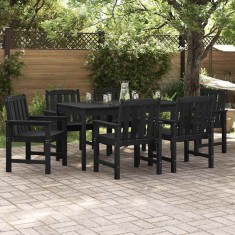 vidaXL Scaun de dining pentru grădină. 6 pcs Negru 65.5 x 55.5 x 88cm 3335799