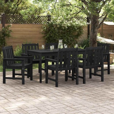 vidaXL Scaun de dining pentru grădină. 6 pcs Negru 65.5 x 55.5 x 88cm 3335799 foto