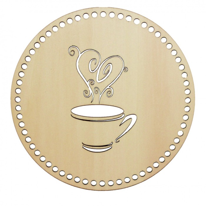 Baza din lemn pentru Crosetat Cerc Ceasca Cafea - Plop - 20cm - 64o - 6mm Baza din lemn pentru Crosetat Cerc Ceasca Cafea - Plop - 20cm - 64o - 6mm