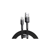 Baseus Cablu de date și &icirc;ncărcare Baseus Type-C USB C Cafule Cablu de &icirc;ncărcare și date 3A 1m gri negru (CATKLF-BG1)