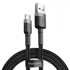 Baseus Cablu de date și încărcare Baseus Type-C USB C Cafule Cablu de încărcare și date 3A 1m gri negru (CATKLF-BG1)