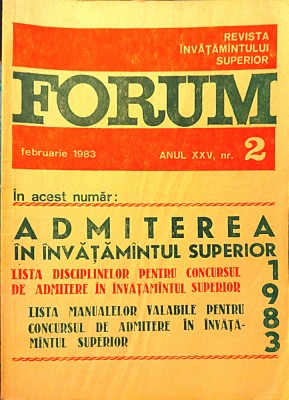 Set reviste Forum - Admiterea &amp;icirc;n &amp;icirc;nvățăm&amp;acirc;ntul superior (9 numere 1963-1983) foto