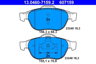 ATE 13.0460-7159.2 set placute frana,frana disc foto