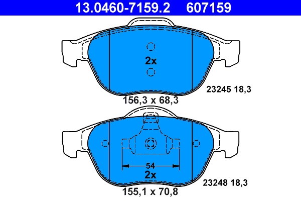 ATE 13.0460-7159.2 set placute frana,frana disc