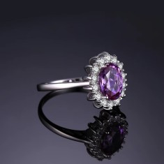 Iel Argint Amethyst Elegance --Ametist Vera Cruz și Topaz Alb-- arg239C Mov