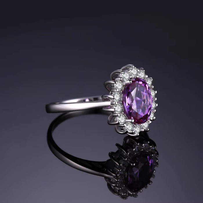 Iel Argint Amethyst Elegance --Ametist Vera Cruz și Topaz Alb-- arg239C Mov