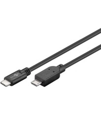 Cablu USB 2.0 type C la Micro USB 2.0 0.6m cupru 0.48Gbit/s negru 67992 Goobay foto