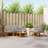 vidaXL Set de canapele de exterior 6 pcs Gri natural și deschis 3366024
